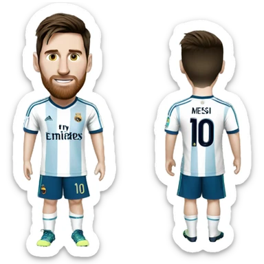 Messi with real Madrid t- shert sticker