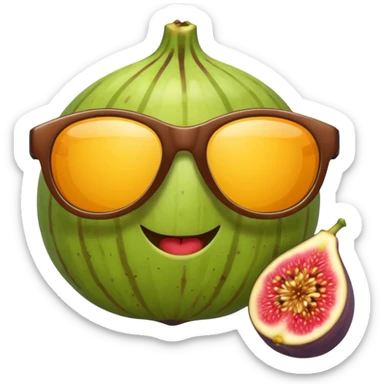 fig fruit in sunglasses sticker