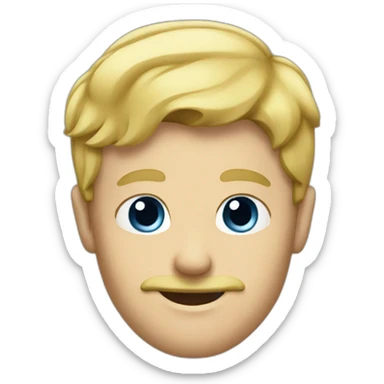 blond guy with short moustache sticker