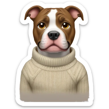 pitbull dog wearing a sweater sticker