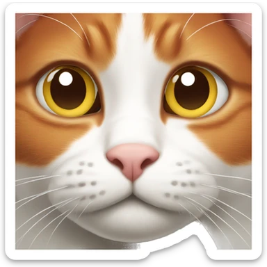 a red-haired cat with white paws sticker