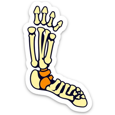 skeleton foot with visible bones, anatomical bone structure of human foot sticker