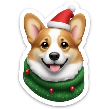 Christmas sweather in corgi sticker