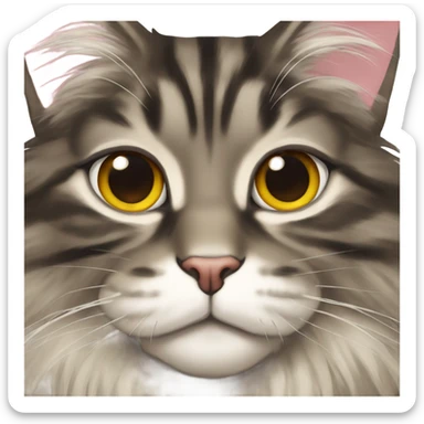 Maine Coon with a stupid mouth and stupid eyes  sticker