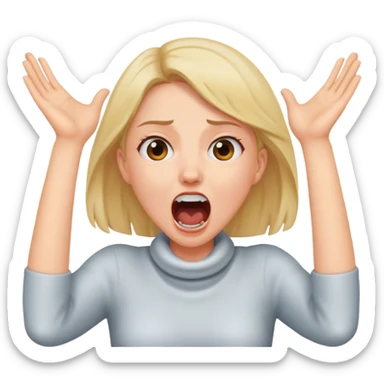 a girl and her hands around her neck while she screams sticker