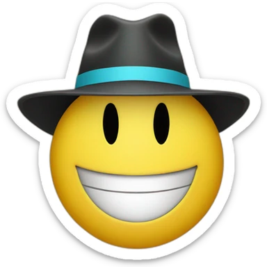 Smiley face with hat sticker