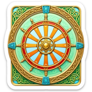 Wheel of fortune Celtic tarot card sticker