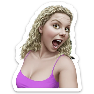 blonde girl with open mouth sticker