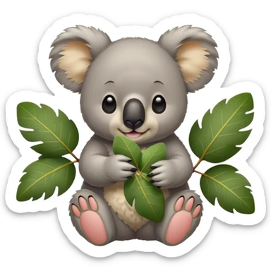 koala eating breakfast sticker