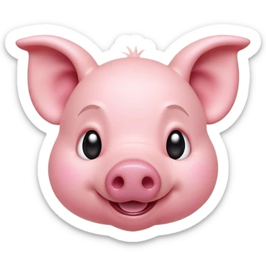 Cinematic Comical Piglet Portrait Emoji, Head tilted dramatically with an exaggeratedly amused expression, featuring a strikingly soft rosy-pink hide with a tiny, playful snout, wide, expressive beady eyes filled with playful disbelief, Simplified yet hilariously expressive features, highly detailed, glowing with a slightly sassy glow, high shine, dramatic yet playful, stylized with an air of cheeky mischief, bright and endearing, soft glowing outline, capturing the essence of a spirited and over-the-top piglet, so meme-worthy it feels like it could squeal its way into internet fame instantly! sticker
