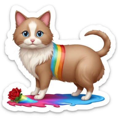 Rats pooping dogs running rose nail polish rainbow ragdoll sticker