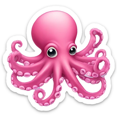 Pink octopus sticker