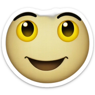 yellow emoji smiled rising one eyebrow sticker