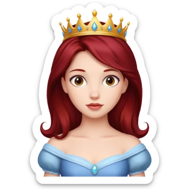dark red haired princess sticker