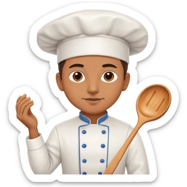 Élégant chef cooking sticker