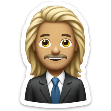 Long haired businessman sticker