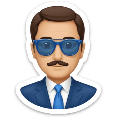 Spanish president with sunglasses, classic blue Telegram sticker sticker