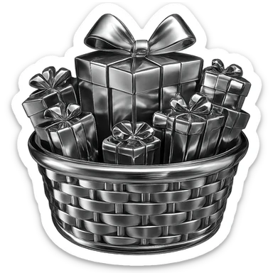 Transform this emoji into a 3D chrome style with a highly reflective metallic look, keeping all details and pose the same, no background. sticker