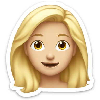 Blonde girl sends air sticker