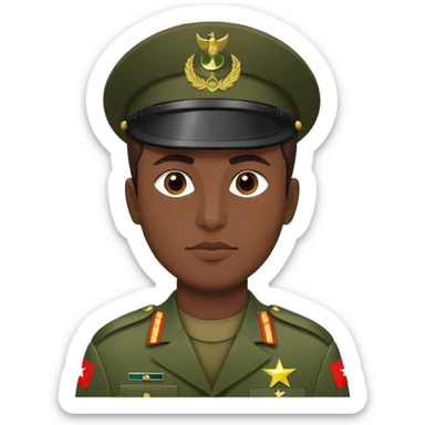 Pakistani soldier in military uniform with Pakistan flag sticker