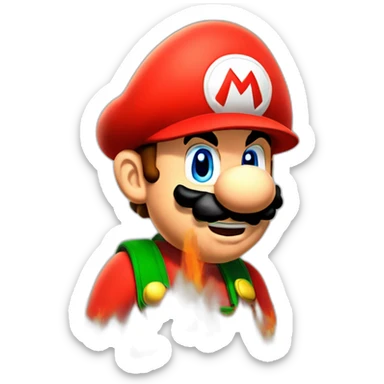 Mario bros in fire sticker