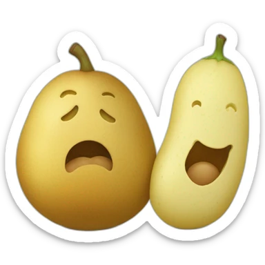 Un concombre avec une patate tout les deux amis sticker