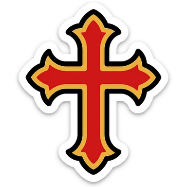 gothic cross icon with color outline, sized for 50x50 pixels sticker