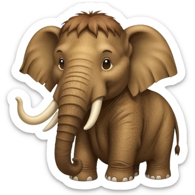 mamut elephant wearing animal skin cloth sticker