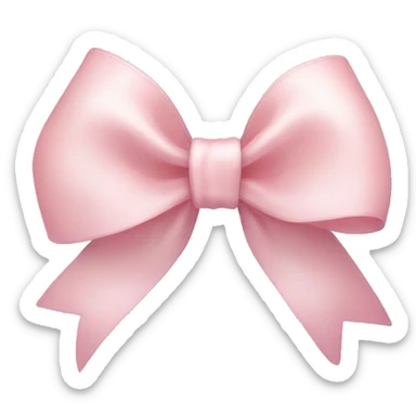 light pink ribbon bow sticker