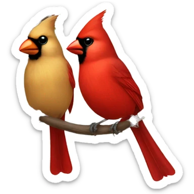 Two Cardinals on a tree branch sticker