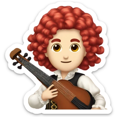 Antonio Vivaldi Baroque Red wig old chibi banjo sticker