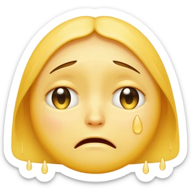 very very very very very very sad yellow faced emoji with lots and lots and lots of tears sticker