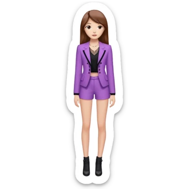 Pelo castaño,delgada,alta, mi color favorito es el lila me gusta lo coquet y lo asthetic,estoy asiendo mi Glow up y soy fan a BLAK PINK 🖤🩷 sticker
