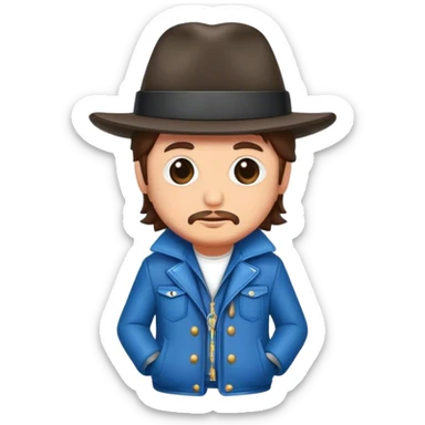 zucchero sugar fornaciari wearing a hat in a jacket sticker