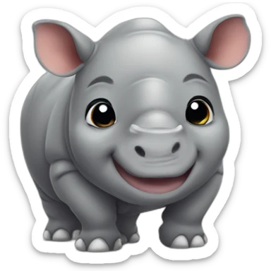 Cute little chubby Rhino sticker