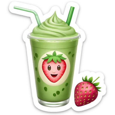 iced matcha latte strawberry  sticker