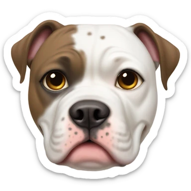 White American bulldog brown spots on ear sticker