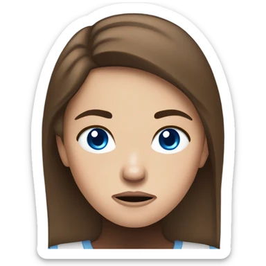 Girl with brown hair and freckles and blue eyes very mad  sticker