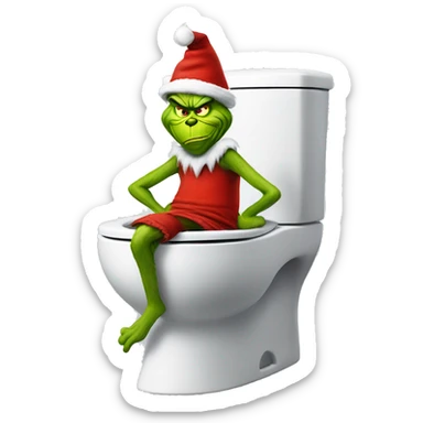 skibidi toilet with the grinch sticker