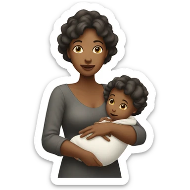 A mother holding a baby in her hands sticker