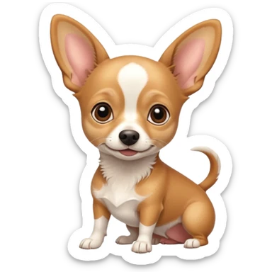 tan and white chihuahua and weener dog mix  sticker