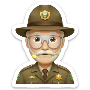 Male Park Ranger with white beard  sticker