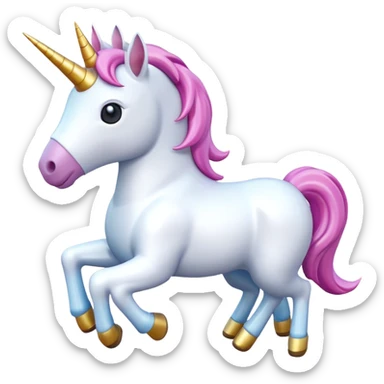 A 3d unicorn 🦄 on a plane ✈️  sticker