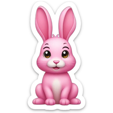 Pink rabbit sticker