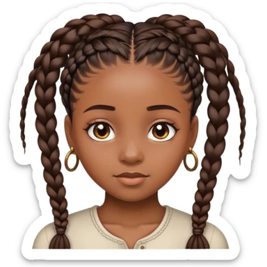 Black girl with braids and edges sticker