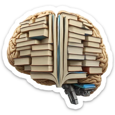 robotic brain made of books sticker