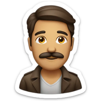 Homme brun avec une moustache carré  sticker