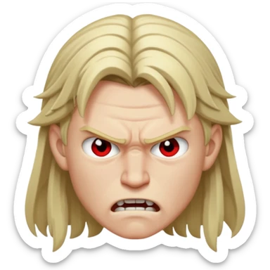 thorfinn angry face Kid Long hair  sticker