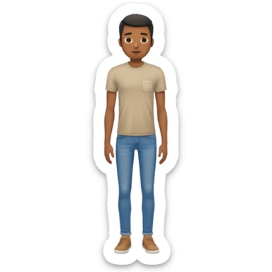 Skinny black man with gyatt full body sticker