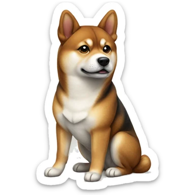 Brindle shiba inu sitting sticker